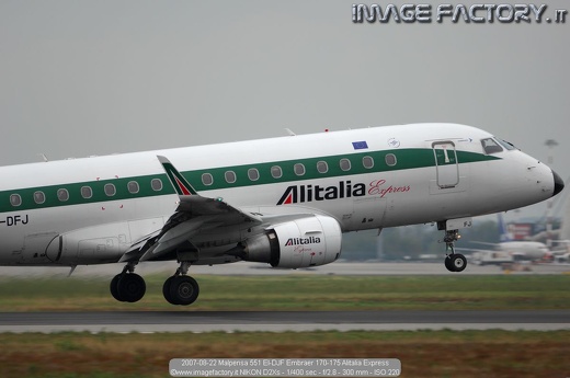 2007-08-22 Malpensa 551 EI-DJF Embraer 170-175 Alitalia Express